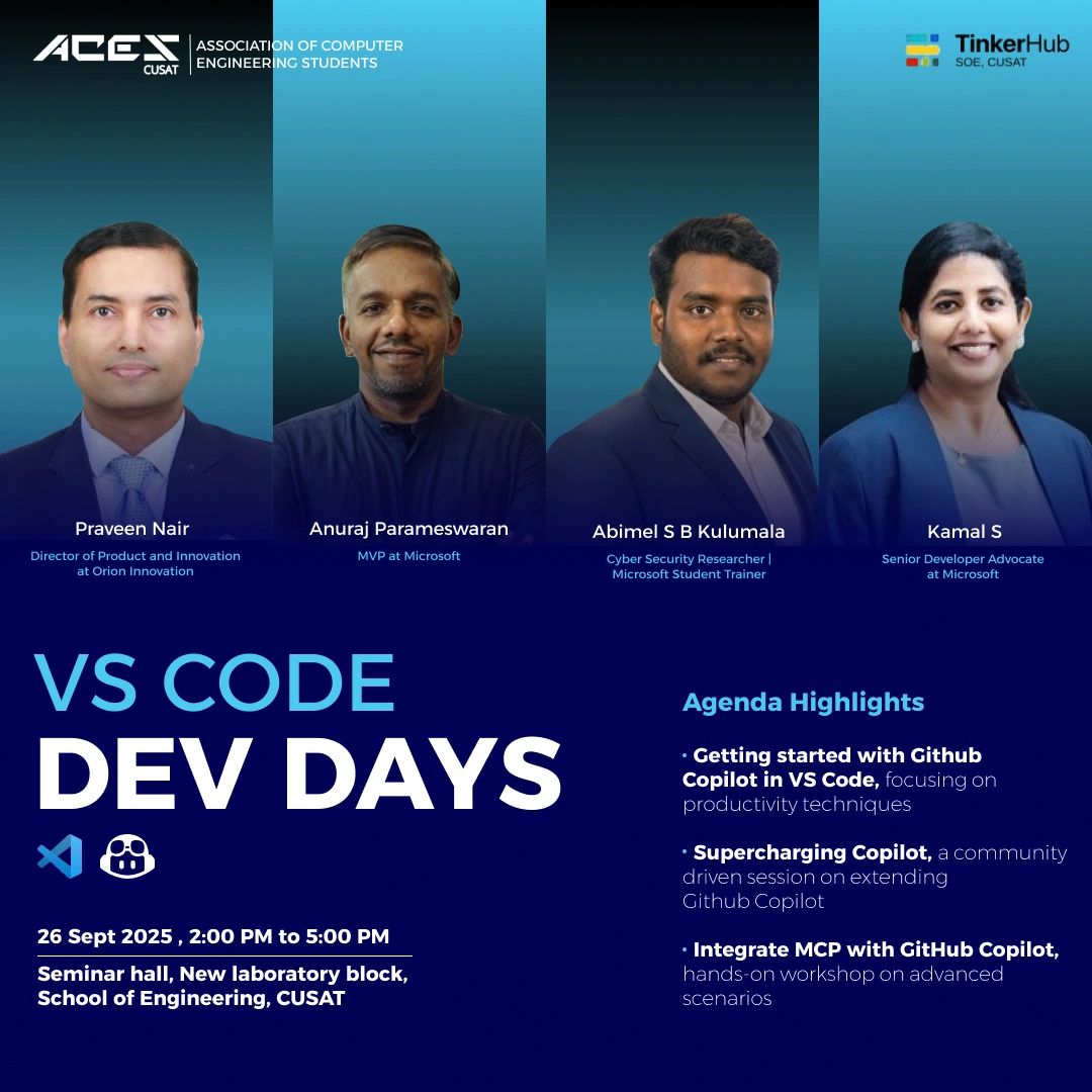 Speaking at VS Code Dev Days Kochi - Praveen Nair's CTO Blog